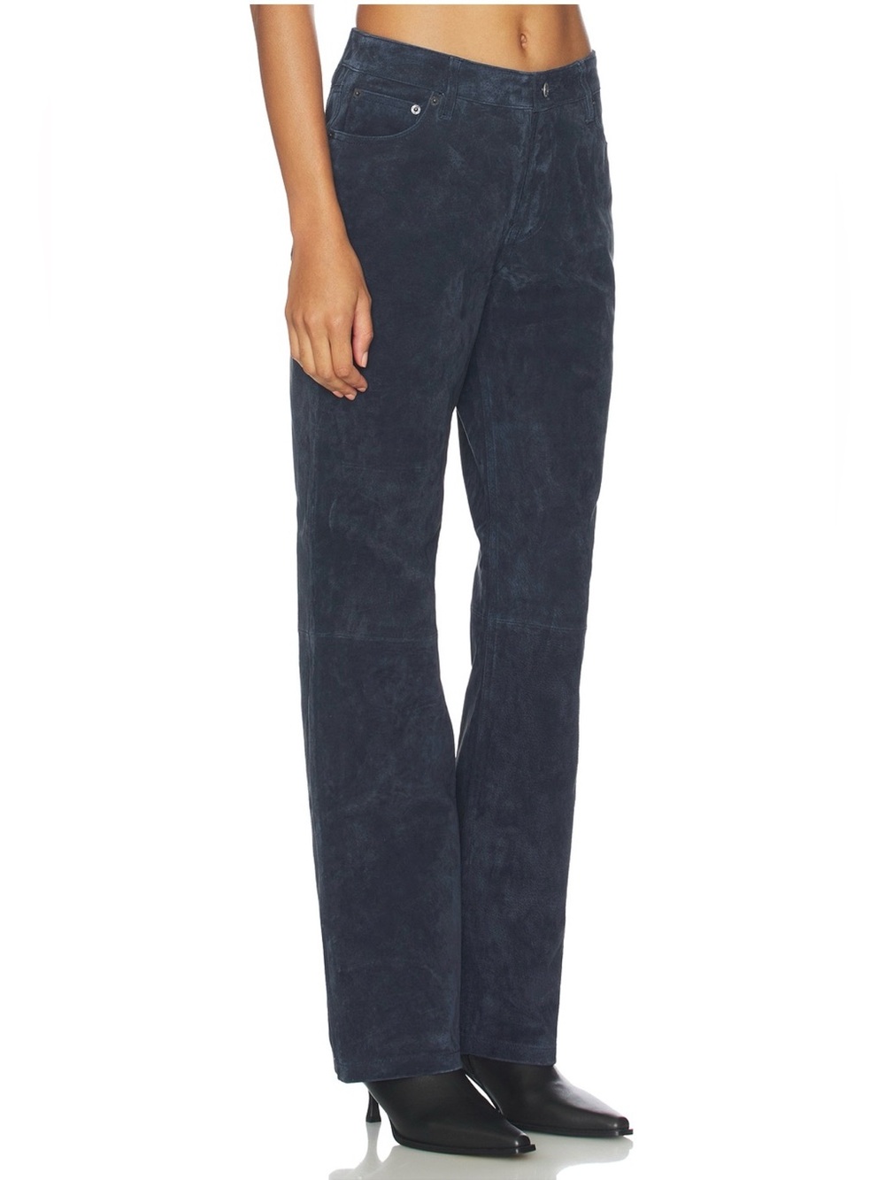 Women's Wide-Leg Suede Jeans - Navy
